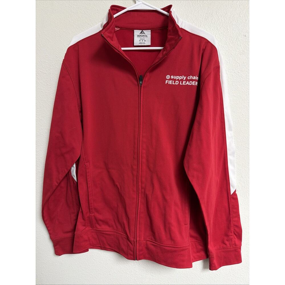 Augusta Sports Wear Sz M Target Supply Chain Field Leader Sweater Full Zip Red